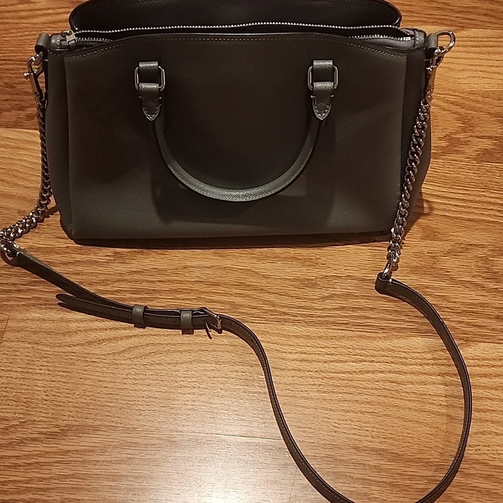 Coach Dark Gray Purse and Wallet Set